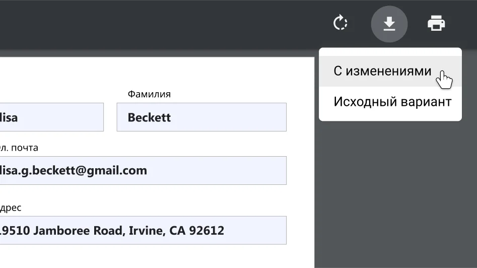 Окно браузера Chrome, в котором открыт PDF-документ с приближенными параметрами